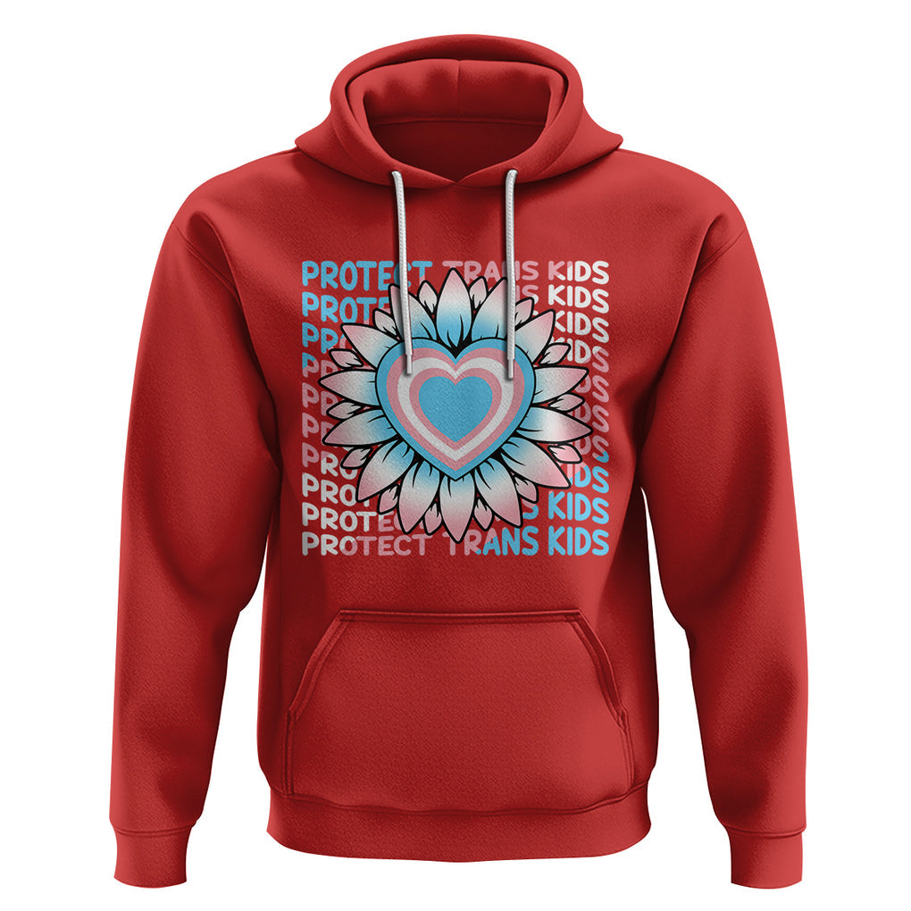 Protect Trans Kids Hoodie Transgender Support LGBT Pride Flag Sunflower TS02 Red Printyourwear