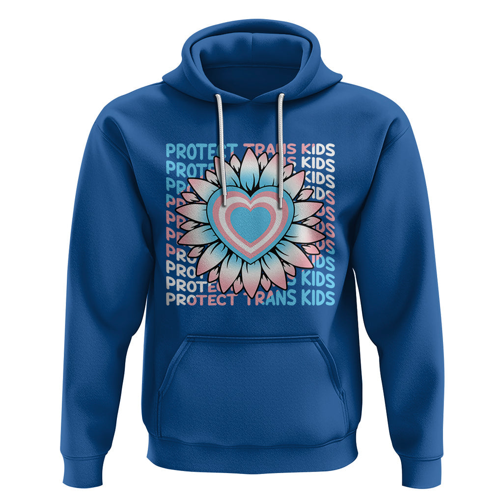 Protect Trans Kids Hoodie Transgender Support LGBT Pride Flag Sunflower TS02 Royal Blue Printyourwear