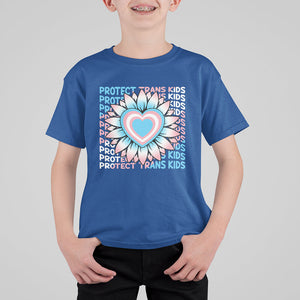 Protect Trans Kids T Shirt For Kid Transgender Support LGBT Pride Flag Sunflower TS02 Royal Blue Printyourwear