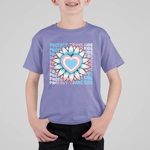 Protect Trans Kids T Shirt For Kid Transgender Support LGBT Pride Flag Sunflower TS02 Violet Printyourwear