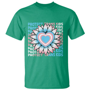 Protect Trans Kids T Shirt Transgender Support LGBT Pride Flag Sunflower TS02 Irish Green Printyourwear