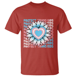 Protect Trans Kids T Shirt Transgender Support LGBT Pride Flag Sunflower TS02 Red Printyourwear