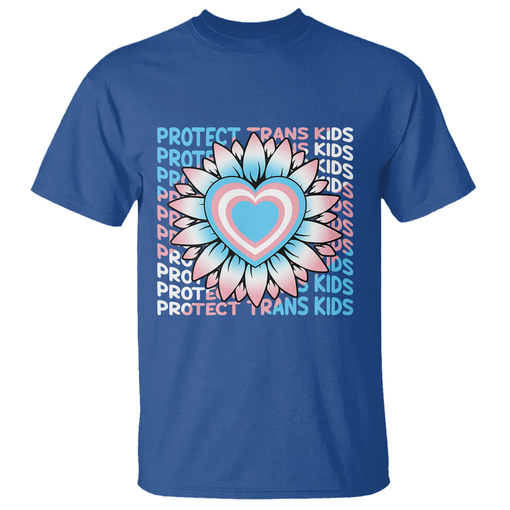 Protect Trans Kids T Shirt Transgender Support LGBT Pride Flag Sunflower TS02 Royal Blue Printyourwear