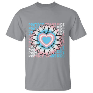 Protect Trans Kids T Shirt Transgender Support LGBT Pride Flag Sunflower TS02 Sport Gray Printyourwear