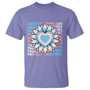 Protect Trans Kids T Shirt Transgender Support LGBT Pride Flag Sunflower TS02 Violet Printyourwear