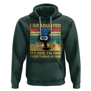 Last Day Of School Hoodie Black Cat It's Fine I'm Fine Everything TS02 Dark Forest Green Printyourwear