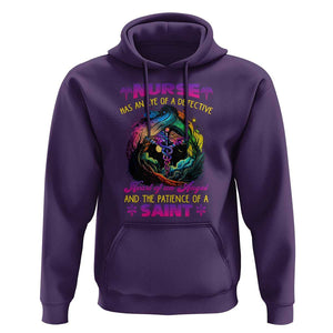 Nurse Appreciation Hoodie Nurse Has An Eye Of A Detective Heart Of An Angel And The Patience Of A Saint Nurse Gifts for Nurse Week TS02 Purple Print Your Wear