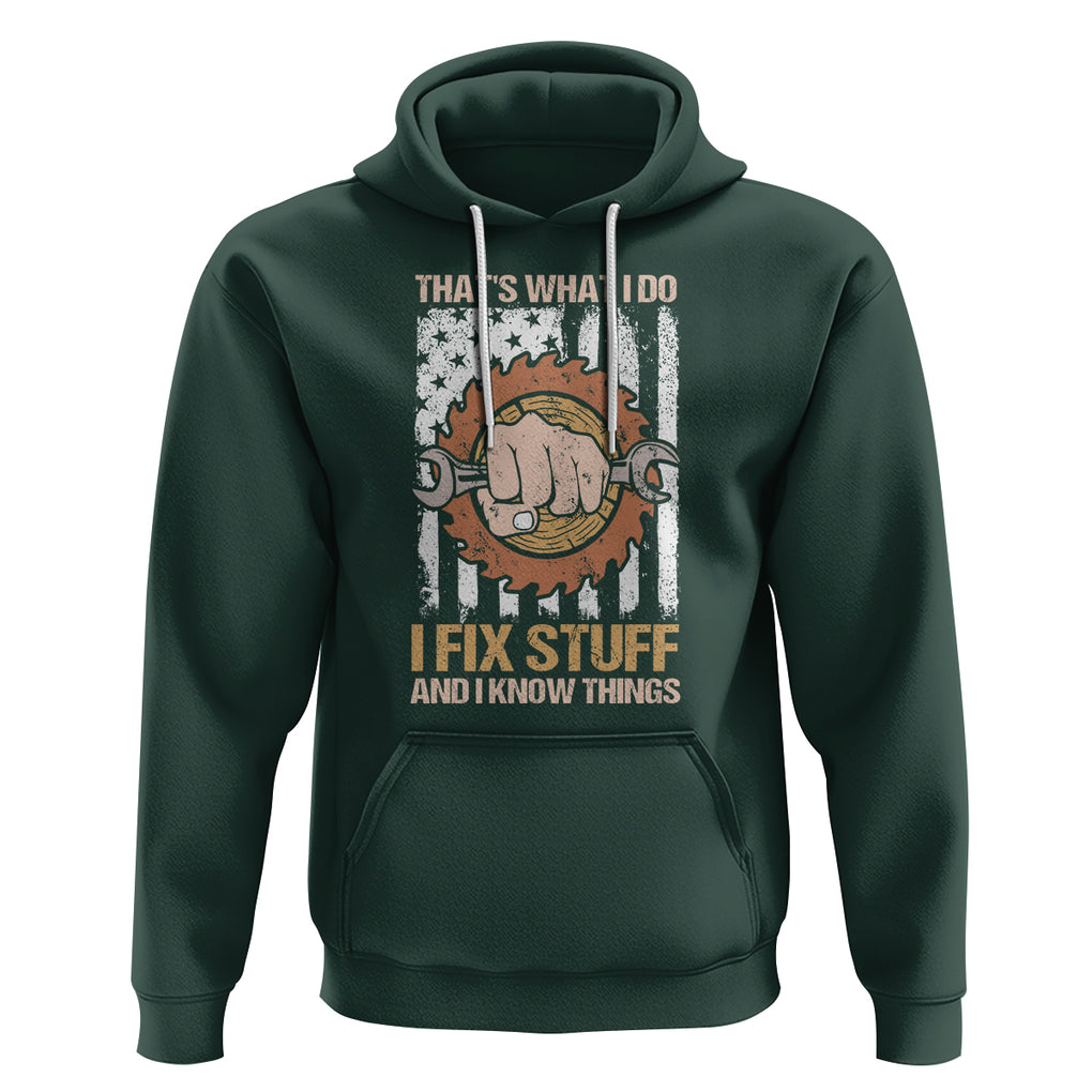 Handyman Hoodie Ask Grandpa Anything Funny Fathers Day Tee TS02 Dark Forest Green Printyourwear