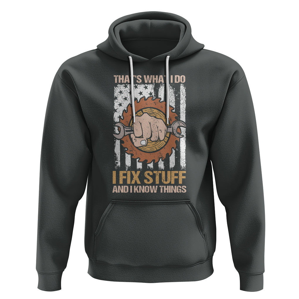 Handyman Hoodie Ask Grandpa Anything Funny Fathers Day Tee TS02 Dark Heather Printyourwear