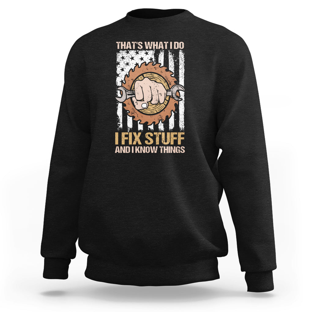 Handyman Sweatshirt Ask Grandpa Anything Funny Fathers Day Tee TS02 Black Printyourwear