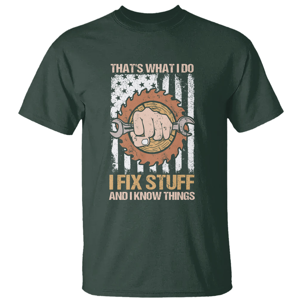 Handyman T Shirt Ask Grandpa Anything Funny Fathers Day Tee TS02 Dark Forest Green Printyourwear