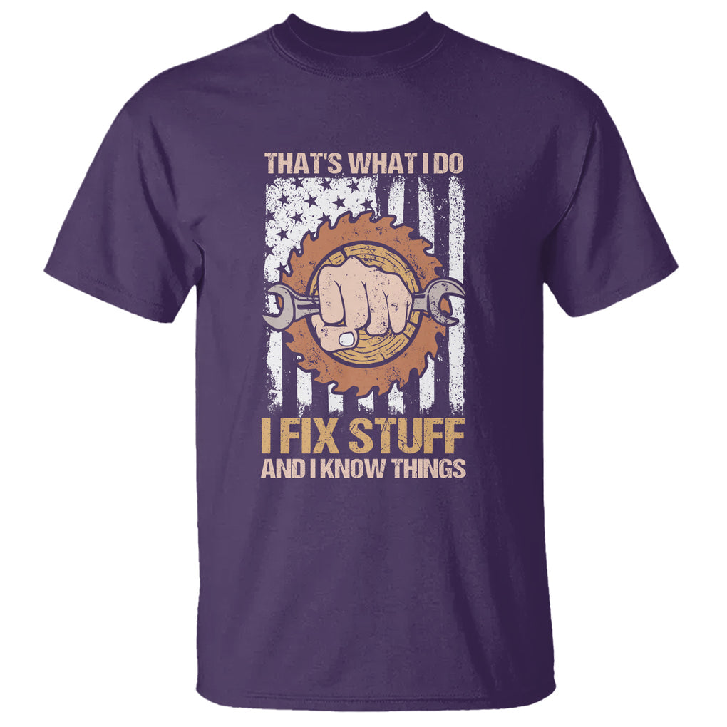 Handyman T Shirt Ask Grandpa Anything Funny Fathers Day Tee TS02 Purple Printyourwear