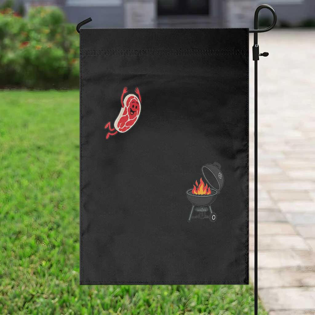 Humorous Diving Steak Charcoal Grill Graphic Garden Flag BBQ Grilling Pitmaster Cookout Funny Barbecue Master TS02 Print Your Wear