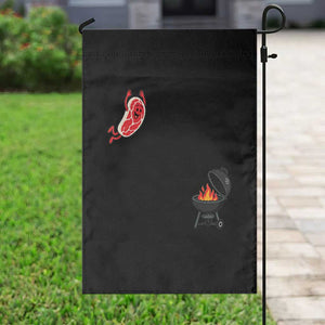 Humorous Diving Steak Charcoal Grill Graphic Garden Flag BBQ Grilling Pitmaster Cookout Funny Barbecue Master TS02 Print Your Wear
