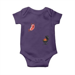 Humorous Diving Steak Charcoal Grill Graphic Baby Onesie BBQ Grilling Pitmaster Cookout Funny Barbecue Master TS02 Purple Print Your Wear