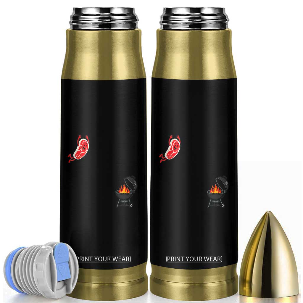 Humorous Diving Steak Charcoal Grill Graphic Bullet Tumbler BBQ Grilling Pitmaster Cookout Funny Barbecue Master TS02 Black Print Your Wear