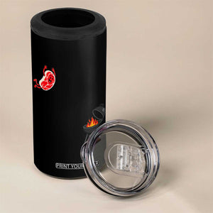 Humorous Diving Steak Charcoal Grill Graphic 4 in 1 Can Cooler Tumbler BBQ Grilling Pitmaster Cookout Funny Barbecue Master TS02 Print Your Wear