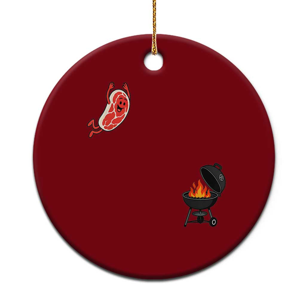 Humorous Diving Steak Charcoal Grill Graphic Ceramic Ornament BBQ Grilling Pitmaster Cookout Funny Barbecue Master TS02 1pc Red Print Your Wear