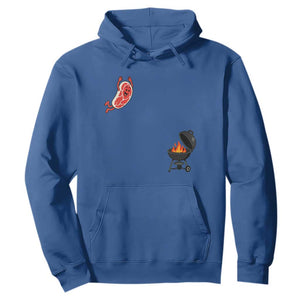 Humorous Diving Steak Charcoal Grill Graphic Hoodie BBQ Grilling Pitmaster Cookout Funny Barbecue Master TS02 Royal Blue Print Your Wear