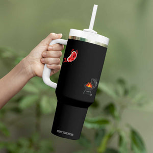 Humorous Diving Steak Charcoal Grill Graphic Tumbler With Handle BBQ Grilling Pitmaster Cookout Funny Barbecue Master TS02 Print Your Wear