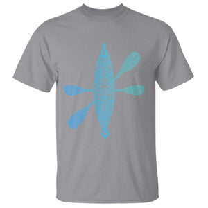 Polynesian Tribal Kayak Graphic T Shirt Maori Pattern Water Sports Cyan Gradient Paddling TS02 Sport Gray Print Your Wear