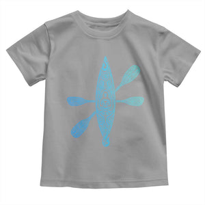 Polynesian Tribal Kayak Graphic Toddler T Shirt Maori Pattern Water Sports Cyan Gradient Paddling TS02 Sport Gray Print Your Wear