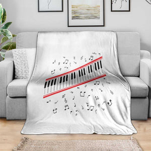 Piano Keyboard Graphic Throw Blanket Musical Notes Alignment Pianist TS02 Print Your Wear