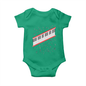 Piano Keyboard Graphic Baby Onesie Musical Notes Alignment Pianist