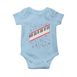 Piano Keyboard Graphic Baby Onesie Musical Notes Alignment Pianist
