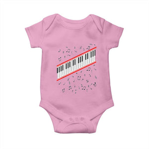 Piano Keyboard Graphic Baby Onesie Musical Notes Alignment Pianist