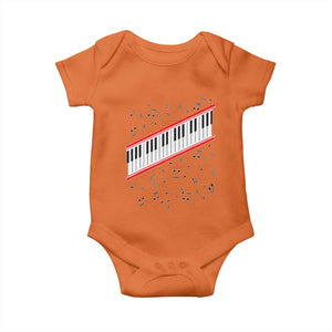 Piano Keyboard Graphic Baby Onesie Musical Notes Alignment Pianist