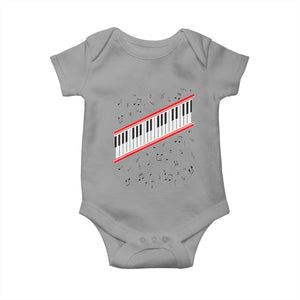 Piano Keyboard Graphic Baby Onesie Musical Notes Alignment Pianist