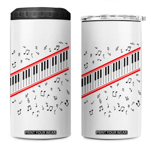 Piano Keyboard Graphic 4 in 1 Can Cooler Tumbler Musical Notes Alignment Pianist TS02 One Size: 16 oz White Print Your Wear