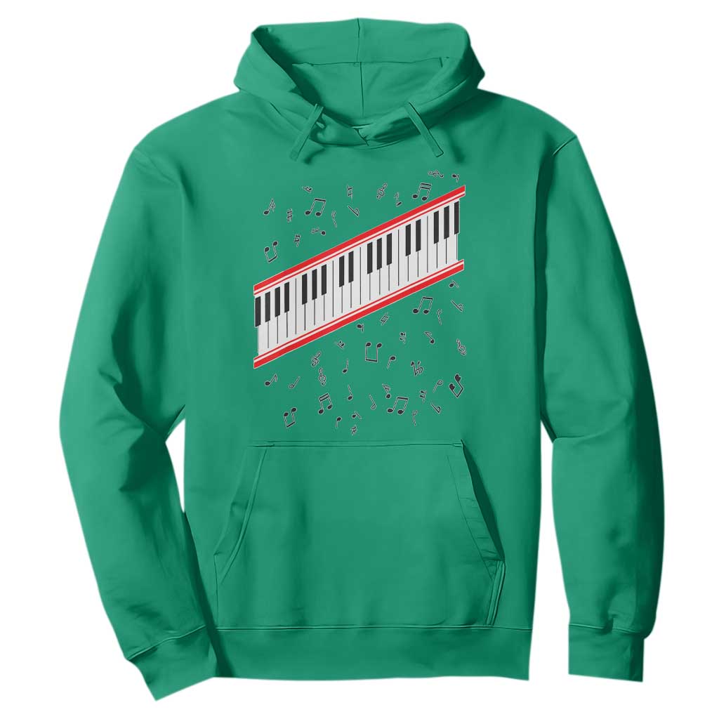 Piano Keyboard Graphic Hoodie Musical Notes Alignment Pianist TS02 Irish Green Print Your Wear