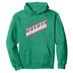 Piano Keyboard Graphic Hoodie Musical Notes Alignment Pianist TS02 Irish Green Print Your Wear