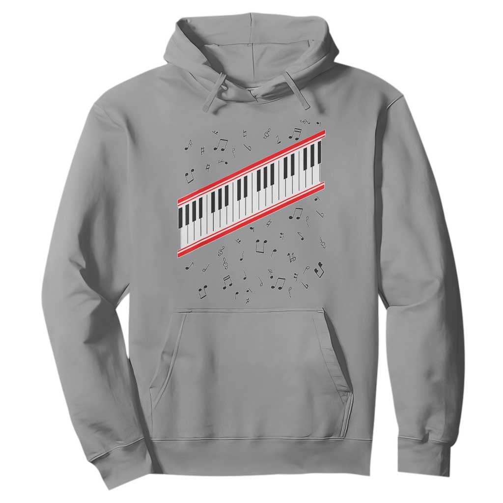 Piano Keyboard Graphic Hoodie Musical Notes Alignment Pianist TS02 Sport Gray Print Your Wear