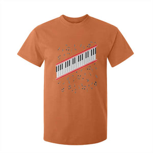 Piano Keyboard Graphic T Shirt For Kid Musical Notes Alignment Pianist TS02 Orange Print Your Wear