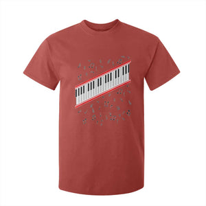 Piano Keyboard Graphic T Shirt For Kid Musical Notes Alignment Pianist TS02 Red Print Your Wear