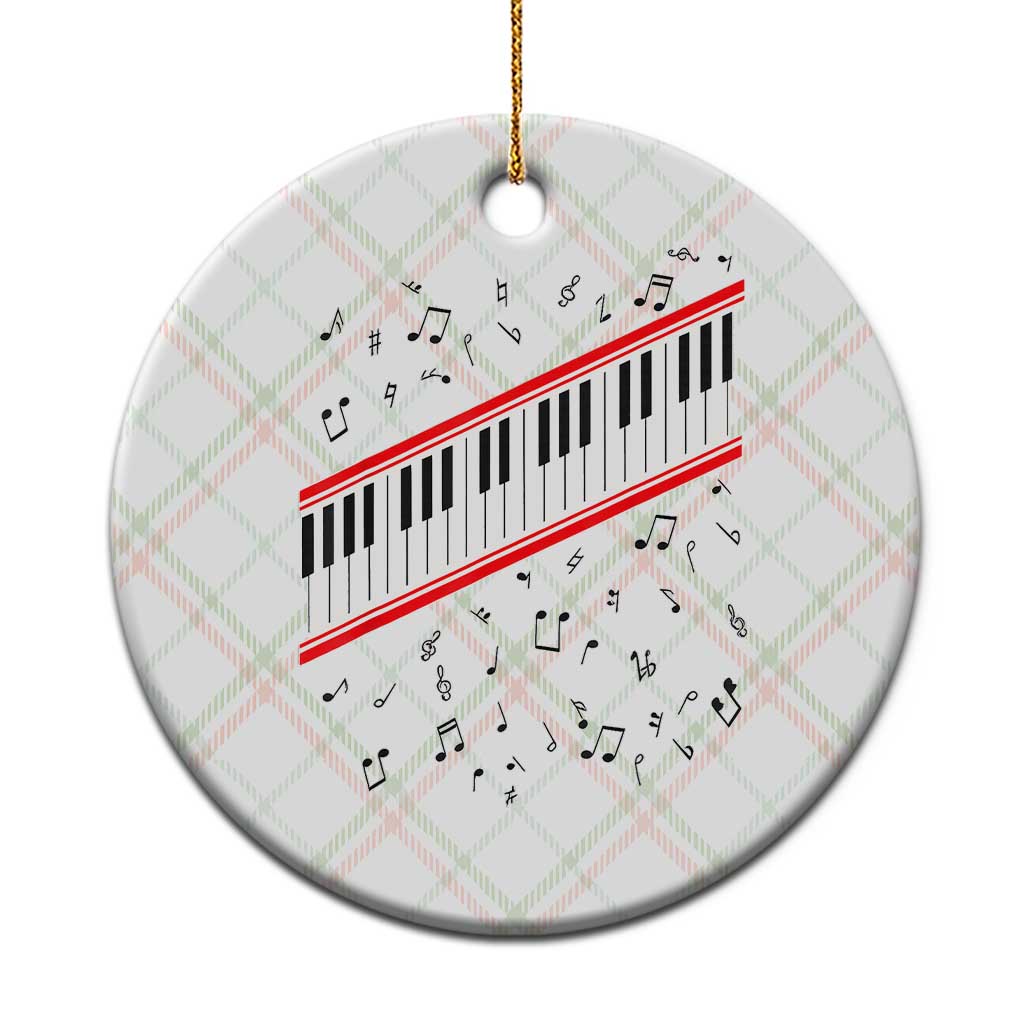 Piano Keyboard Graphic Ceramic Ornament Musical Notes Alignment Pianist TS02 1pc Christmas Plaid Print Your Wear