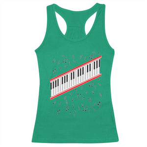 Piano Keyboard Graphic Racerback Tank Top Musical Notes Alignment Pianist TS02 Irish Green Print Your Wear