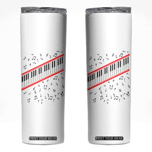 Piano Keyboard Graphic Skinny Tumbler Musical Notes Alignment Pianist