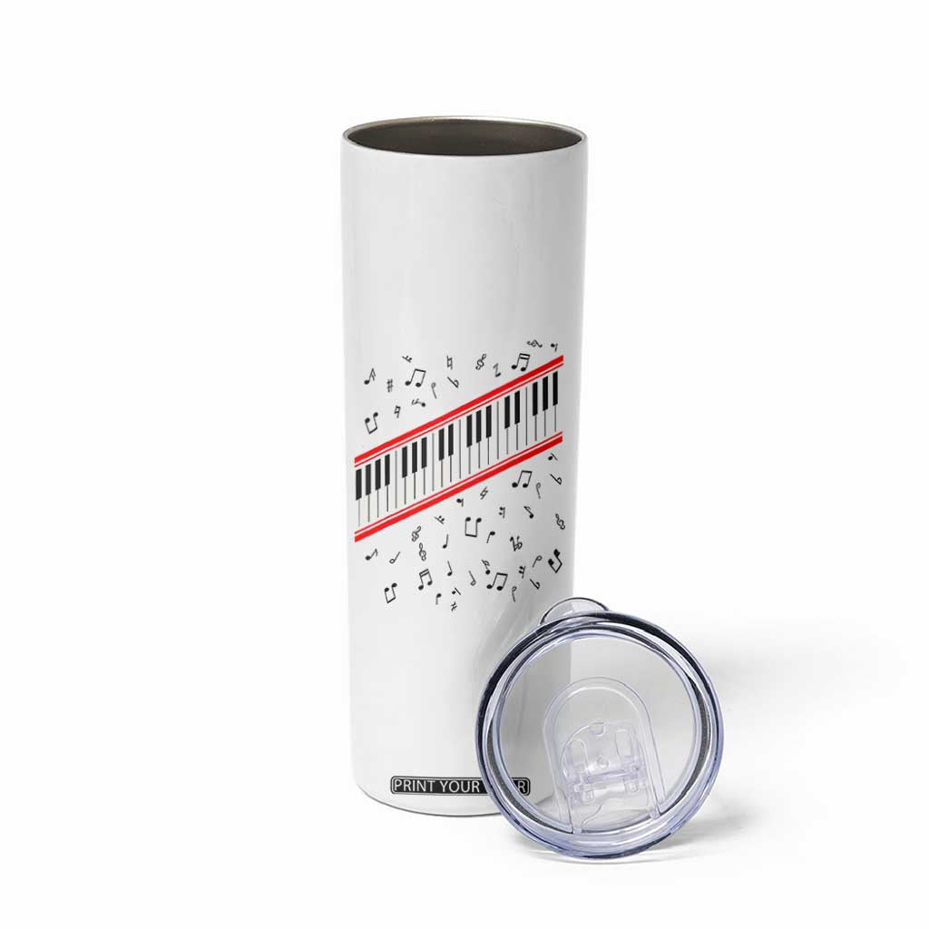 Piano Keyboard Graphic Skinny Tumbler Musical Notes Alignment Pianist