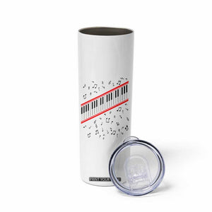 Piano Keyboard Graphic Skinny Tumbler Musical Notes Alignment Pianist