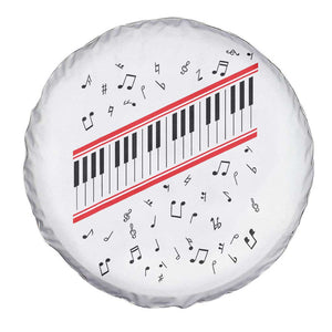 Piano Keyboard Graphic Spare Tire Cover Musical Notes Alignment Pianist TS02 Print Your Wear