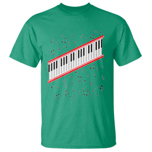 Piano Keyboard Graphic T Shirt Musical Notes Alignment Pianist TS02 Irish Green Print Your Wear