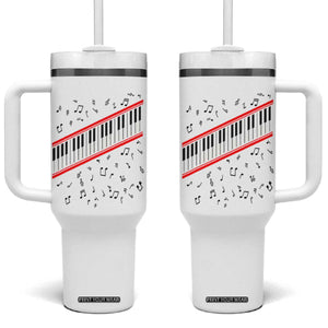Piano Keyboard Graphic Tumbler With Handle Musical Notes Alignment Pianist