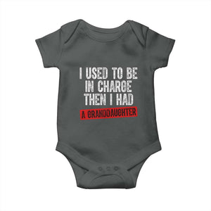 Funny Grandpas Girls Quote Classic Graphic Baby Onesie I Used To Be In Charge Then I Had A Granddaughter TS02 Dark Heather Print Your Wear