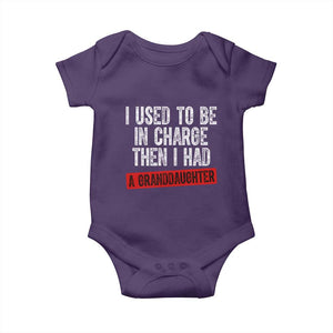 Funny Grandpas Girls Quote Classic Graphic Baby Onesie I Used To Be In Charge Then I Had A Granddaughter TS02 Purple Print Your Wear