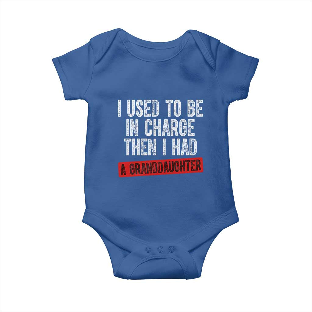 Funny Grandpas Girls Quote Classic Graphic Baby Onesie I Used To Be In Charge Then I Had A Granddaughter TS02 Royal Blue Print Your Wear