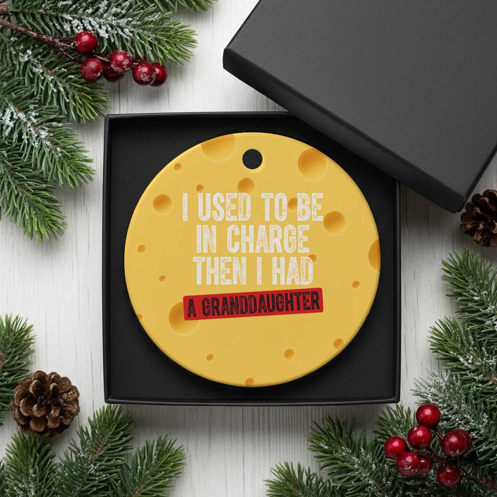 Funny Grandpas Girls Quote Classic Graphic Ceramic Ornament I Used To Be In Charge Then I Had A Granddaughter TS02 1pc Yellow Cheese Print Your Wear